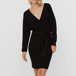 VERO MODA Long Sleeve Sweater Dress In Black size XS NWT